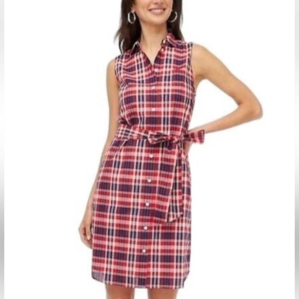 J. Crew Factory Sleeveless Belted Shirtdress Size 4